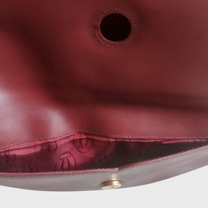 1990s Leather Half Moon Bordeaux Shoulder Bag