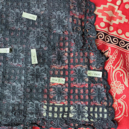 Vintage Black Grid-Flower Lace Kebaya