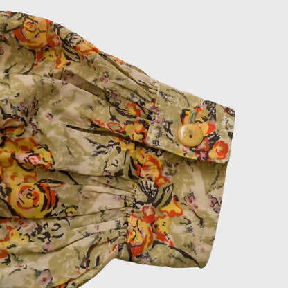 Vintage Abstract Floral Blouse