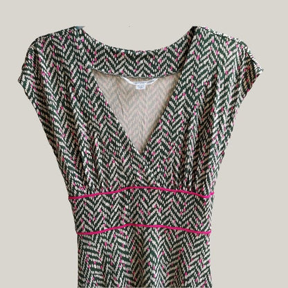 Vintage Army Green V-neck Dress