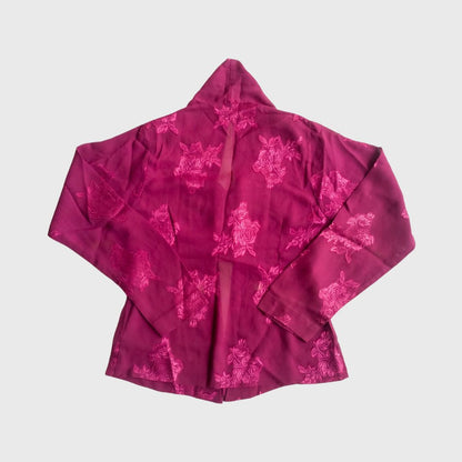 Vintage Pink Fuchsia Kutubaru Kebaya Rose Pattern