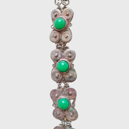 Butterfly Bracelet with Green Accents