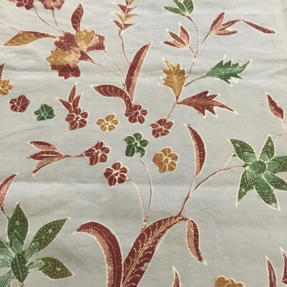 Vintage Indonesian Hand Drawn Javanese Batik Indramayu in Gray with Peacock Saroong