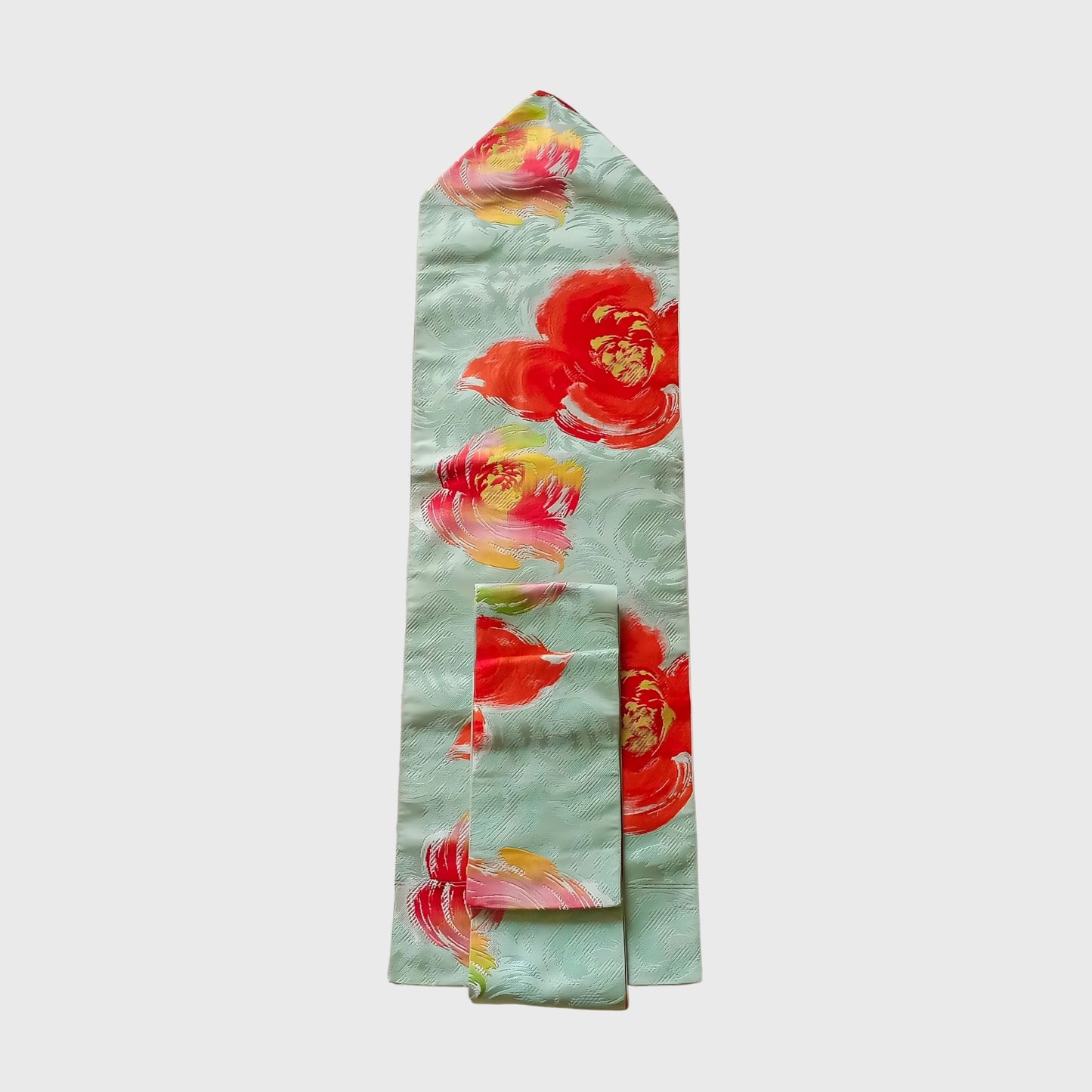 Vintage Japanese Rose Obi In Blue