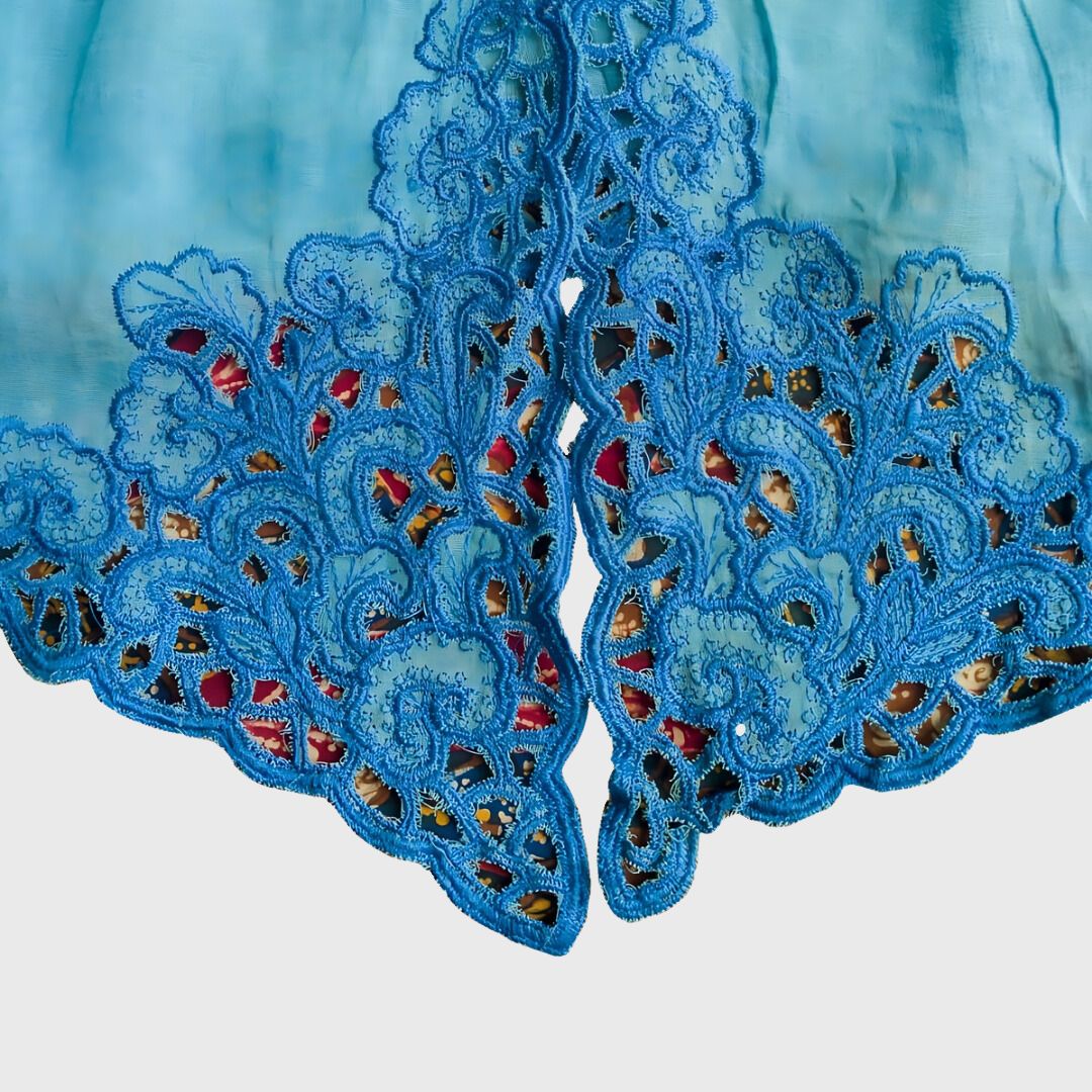 Vintage Neon Blue Encim Kebaya