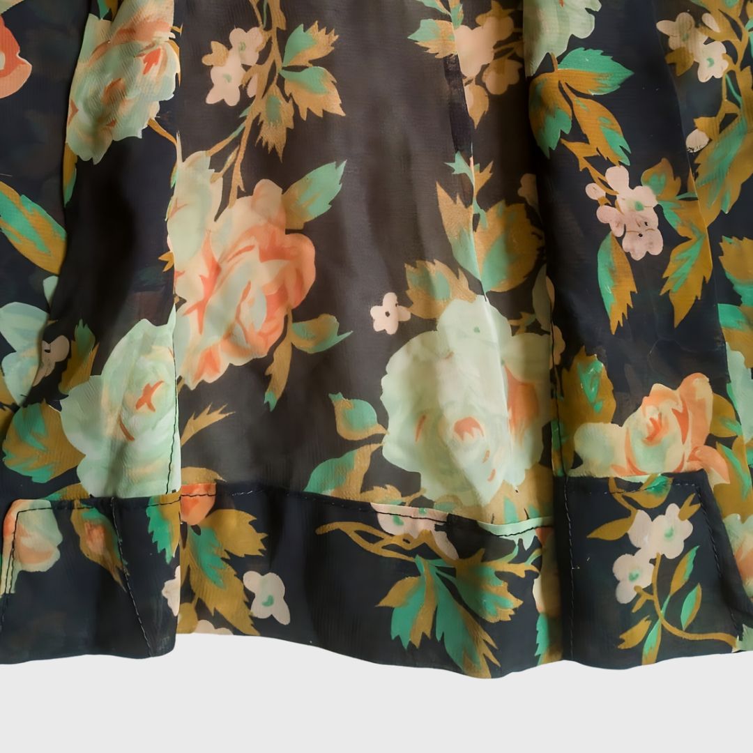 Vintage Black Orange Kebaya Kutubaru