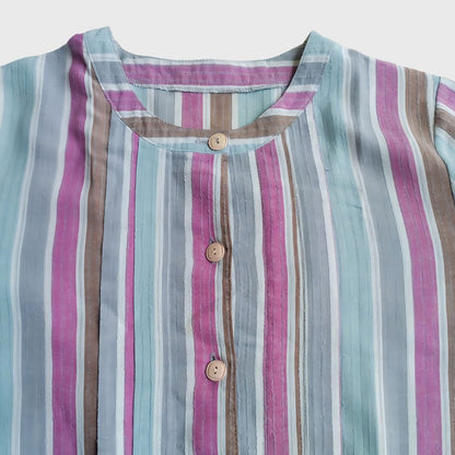 Vintage Striped Midi Dress