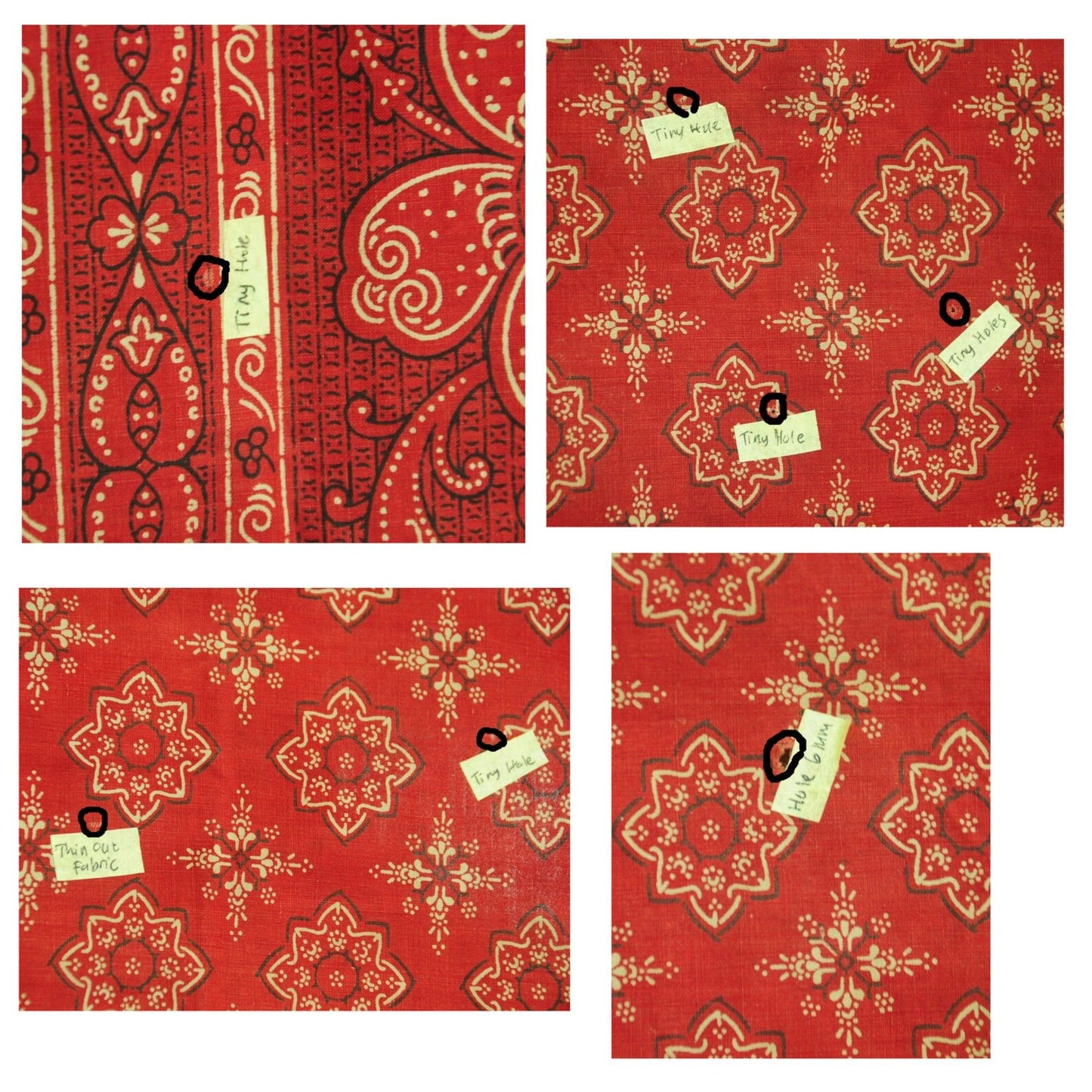 Indonesian Hand Drawn Red Batik Sembagi Kacapiring "Gardenia" Flower Motif