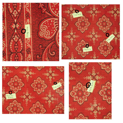 Indonesian Hand Drawn Red Batik Sembagi Kacapiring "Gardenia" Flower Motif