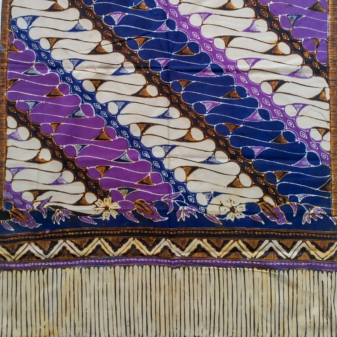 Vintage Purple Blue Parang Shawl