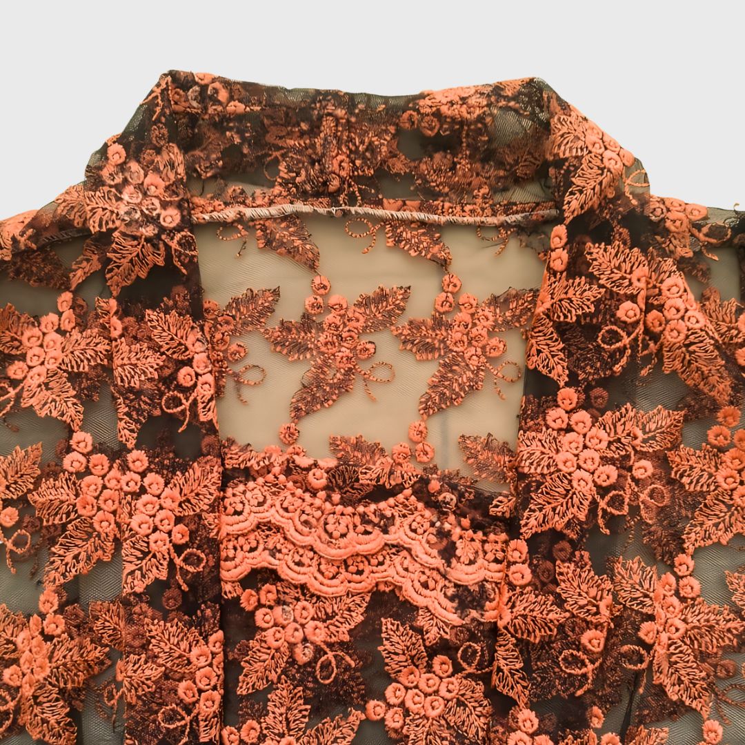 Vintage Orange Fruit Kebaya Lace