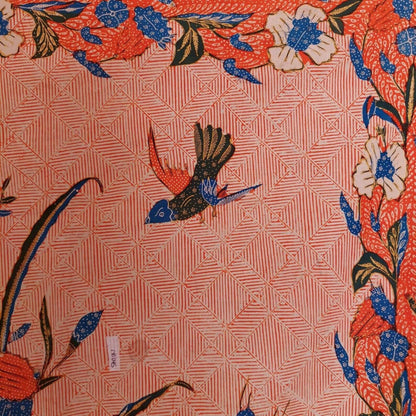 Vintage 40s Orange Galaran Dutch Encim Batik