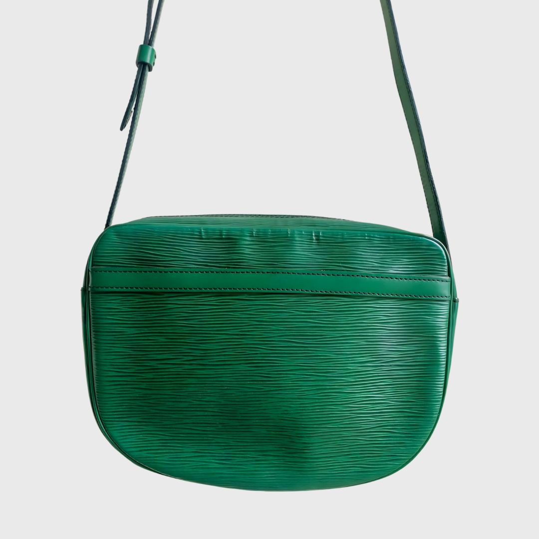1990s Jeune Fille Borneo Green Leather Epi Sling Bag