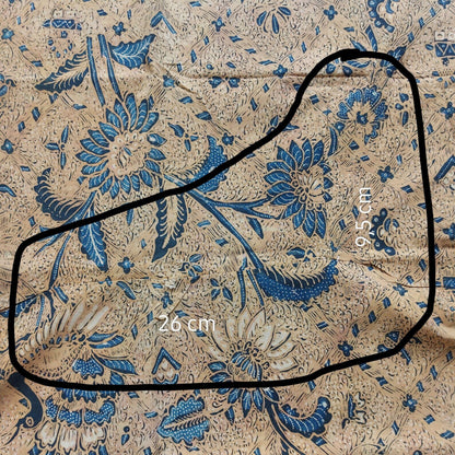 Old Indonesian Hand Drawn Classic Sogan Sidomukti Batik with Peacock and Flower Bouquet