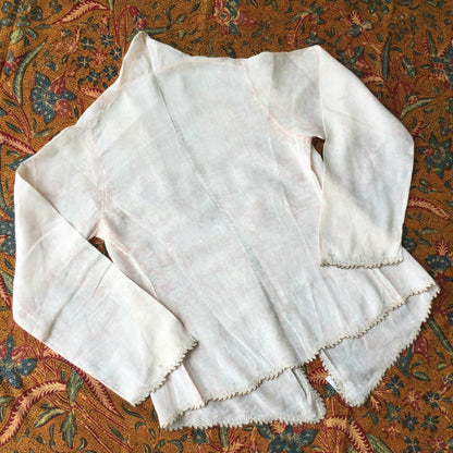 Vintage Ivory and Blush Pink Indonesian Kebaya with Floral Motif