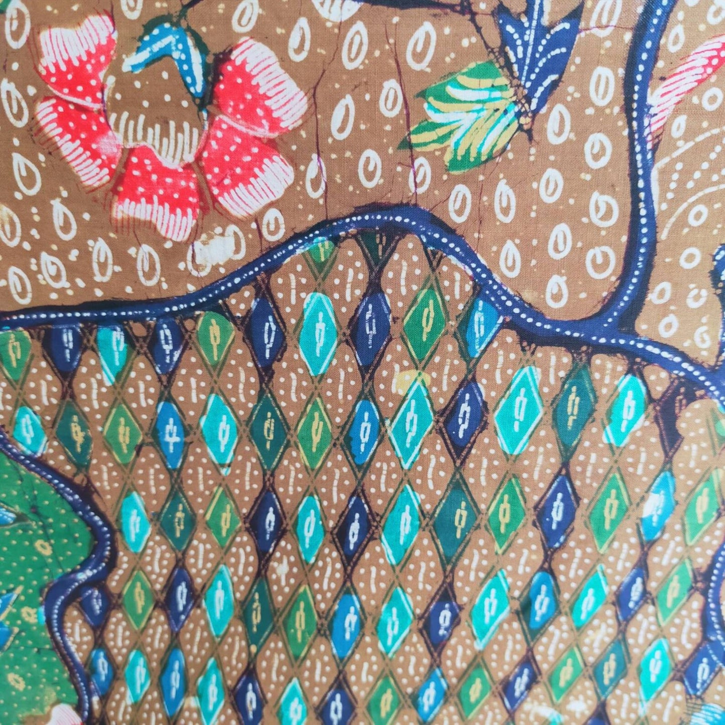 Vintage Indonesian Hand Drawn Batik Pagi Sore Beras Wutah Sekarjagad Ca 1950s