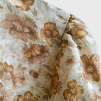 Vintage Brown Floral Long Sleeve Blouse