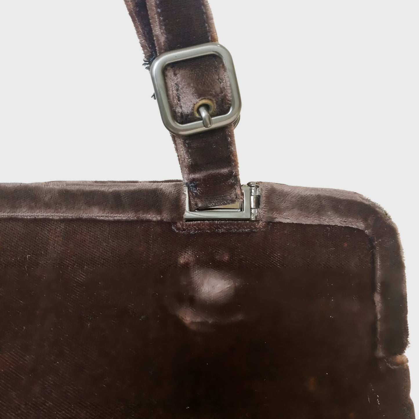 Vintage Mini Tote Brown Velvet Hand Bag