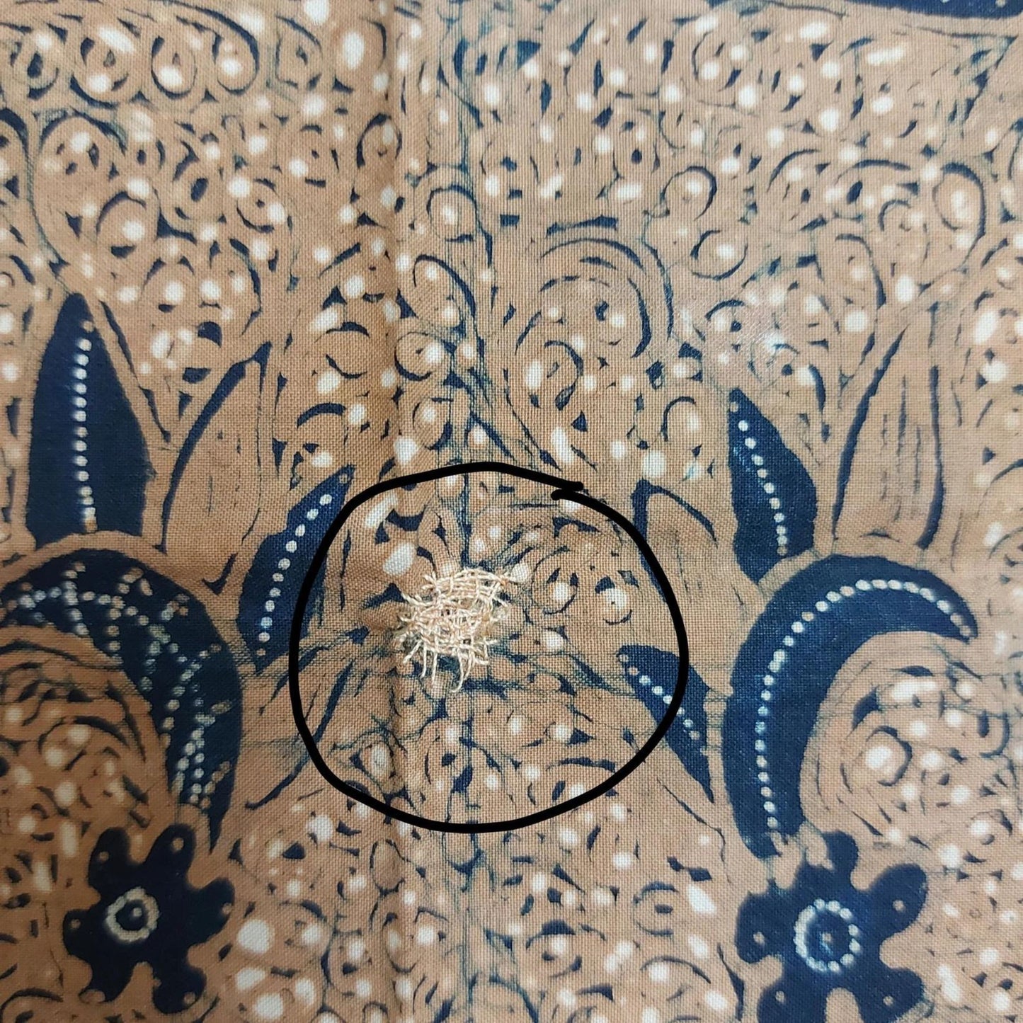 Indonesian Hand Drawn Javanese Batik Sogan Ukel with Phoenix Kain