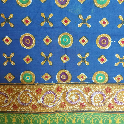 Indonesian Hand Drawn Javanese Batik Jlamprang Biru Royal Motif Gemstone Kain