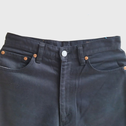 Vintage Black Denim Brown Accent Trousers
