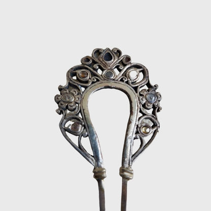 Vintage Silver Alloy Paisley Hairpin