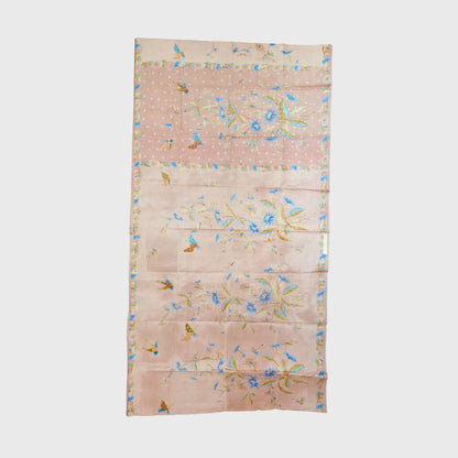 Vintage Indonesian Unsewn Sarong Hand Drawn Pink and Peach Batik