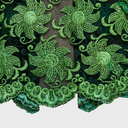 Vintage Green Floral Lace Kutubaru Kebaya