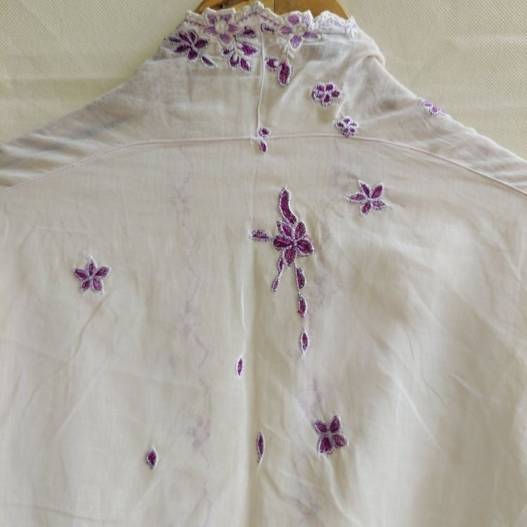Vintage Simple Chevron Embroidery Encim Kebaya