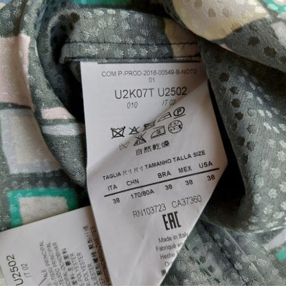 Vintage Square Print Blouse