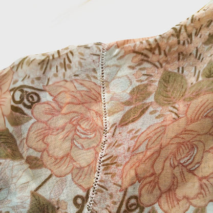 Vintage Brown Floral Encim Kebaya