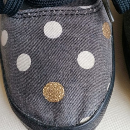 1990s Swift Polka Canvas Black Gray Sneakers