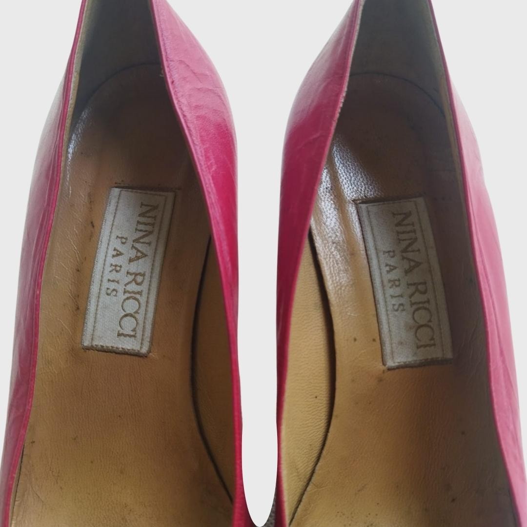 1990s Ribbon Leather Red Heels