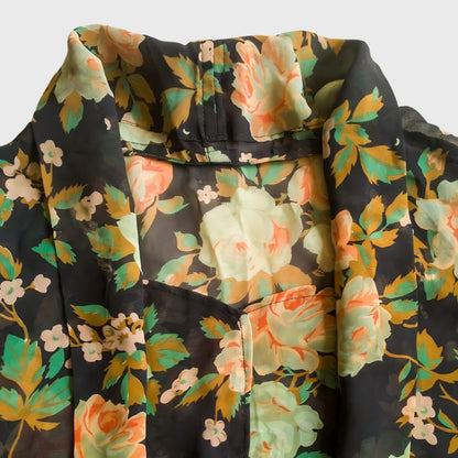 Vintage Black Orange Kebaya Kutubaru