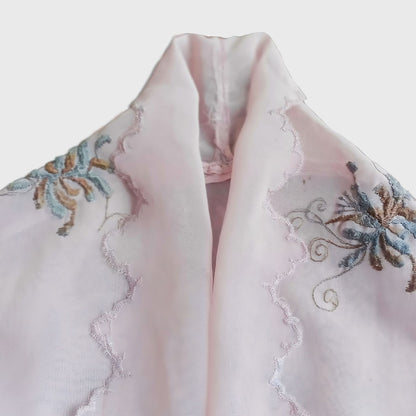 Vintage Pink Poly Simple Encim Kebaya