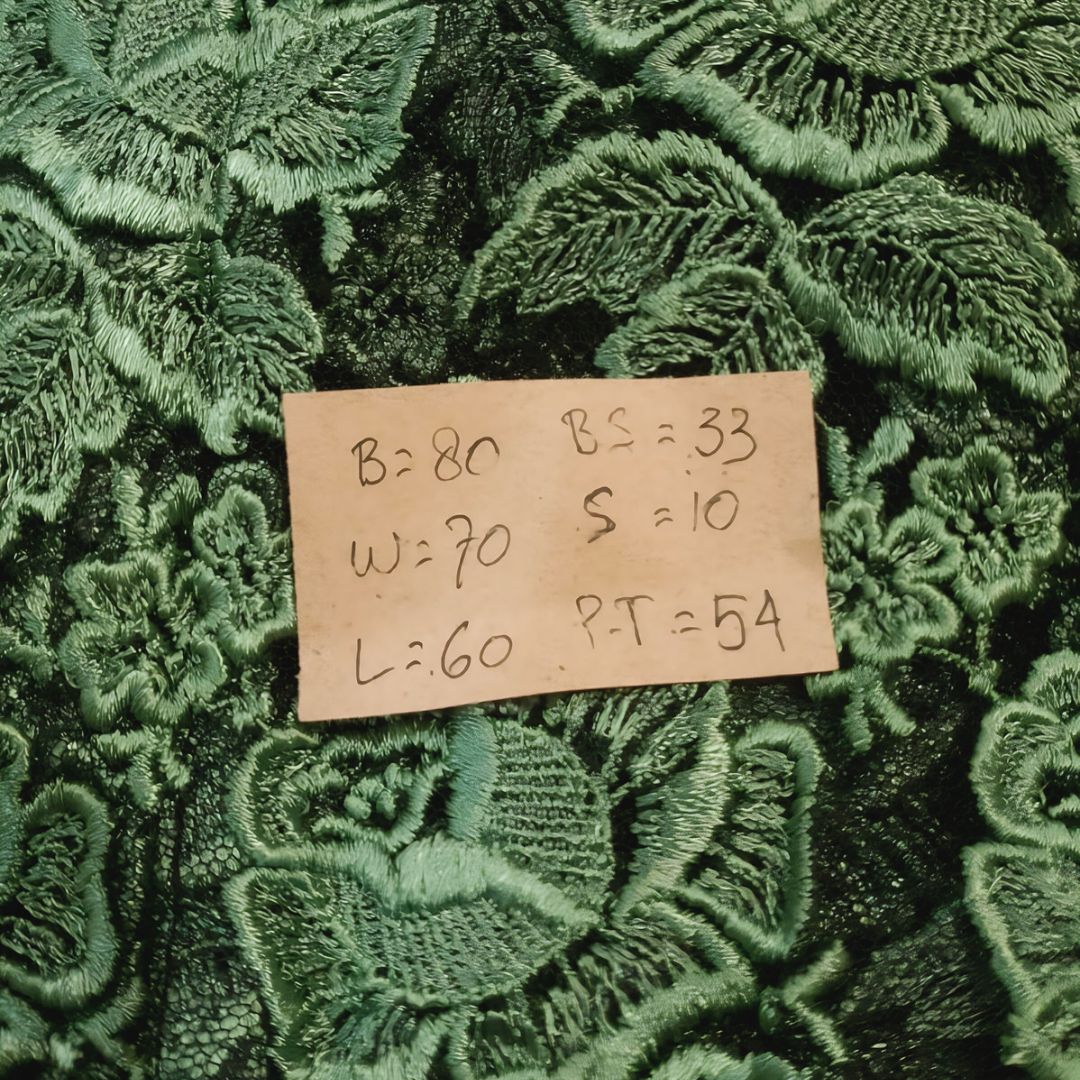 Vintage Green Rose Floral Kebaya Kutubaru