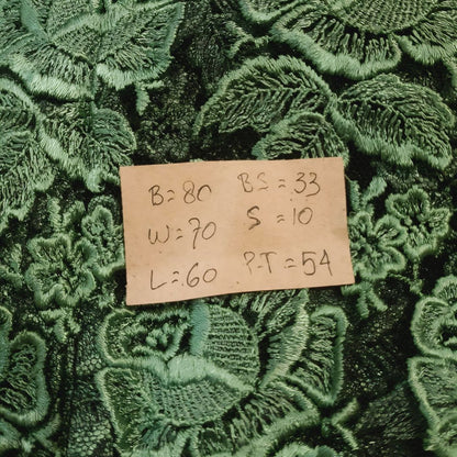 Vintage Green Rose Floral Kebaya Kutubaru