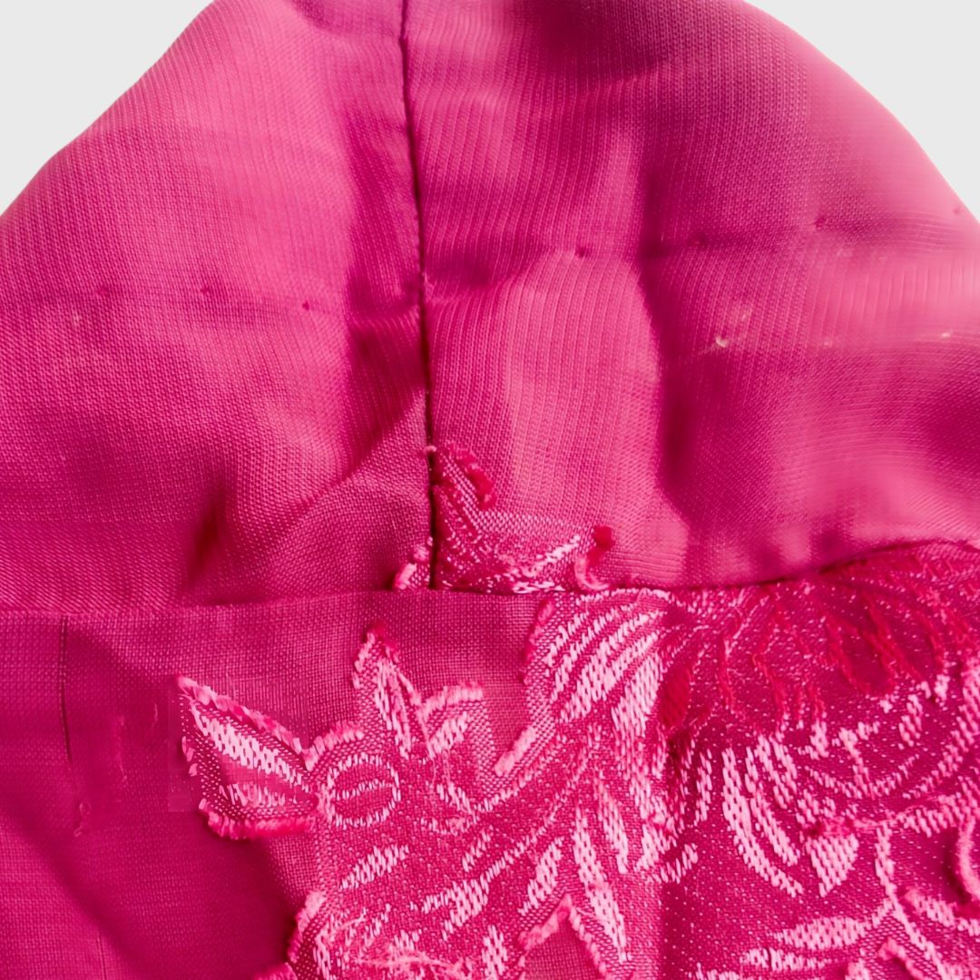 Vintage Pink Fuchsia Kutubaru Kebaya Rose Pattern