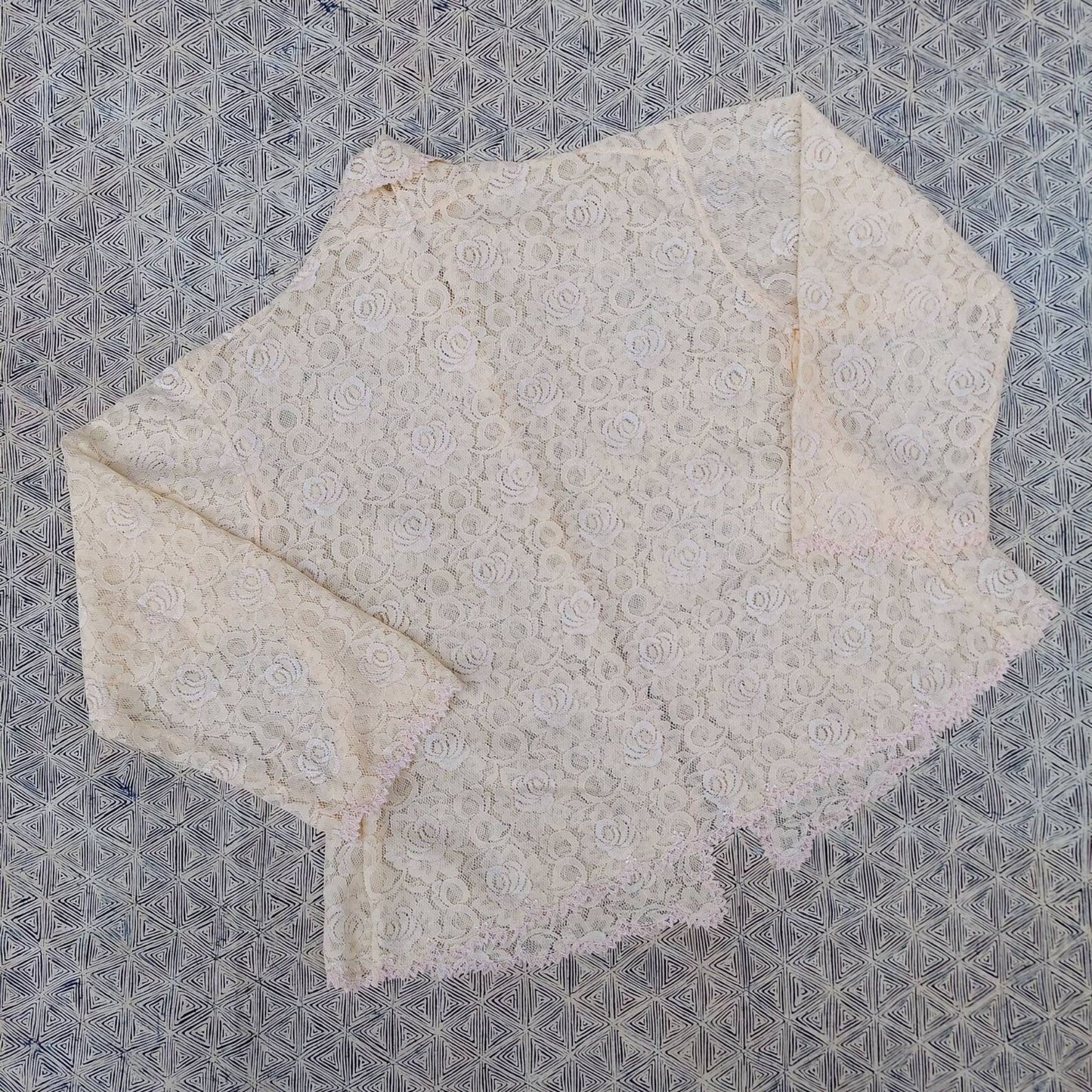 Vintage Tan Rose Lace Kebaya