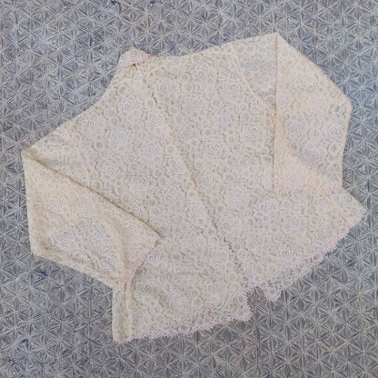 Vintage Tan Rose Lace Kebaya