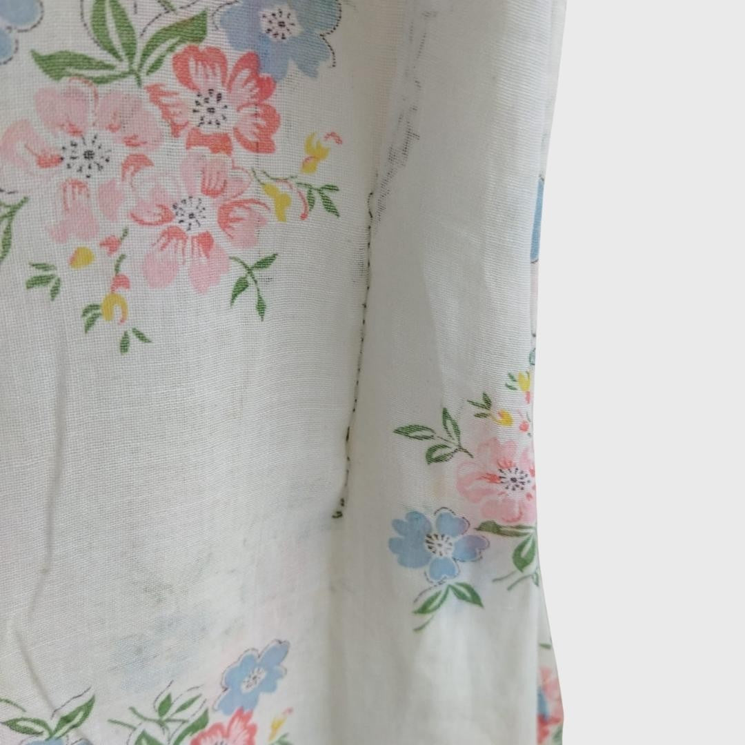 Vintage Floral Cotton Encim Kebaya In Broken White