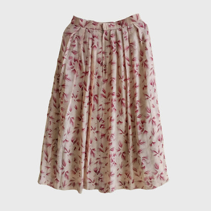 Vintage Fuchsia Print Skirt