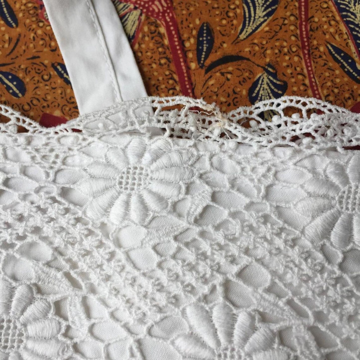 Vintage Indonesian Camisole with Dutch Lace