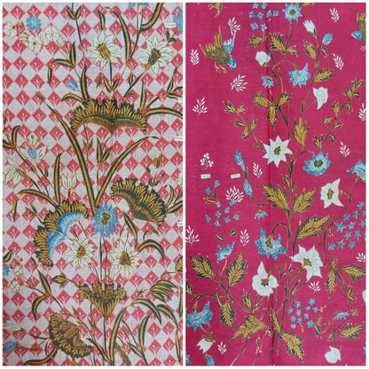 Vintage Old Indonesian Hand Drawn Magenta Kudus Batik Sarung