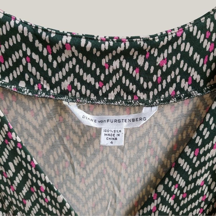 Vintage Army Green V-neck Dress