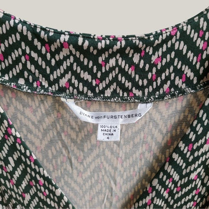 Vintage Army Green V-neck Dress
