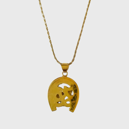 1990s Gold Tone Horseshoe Necklace