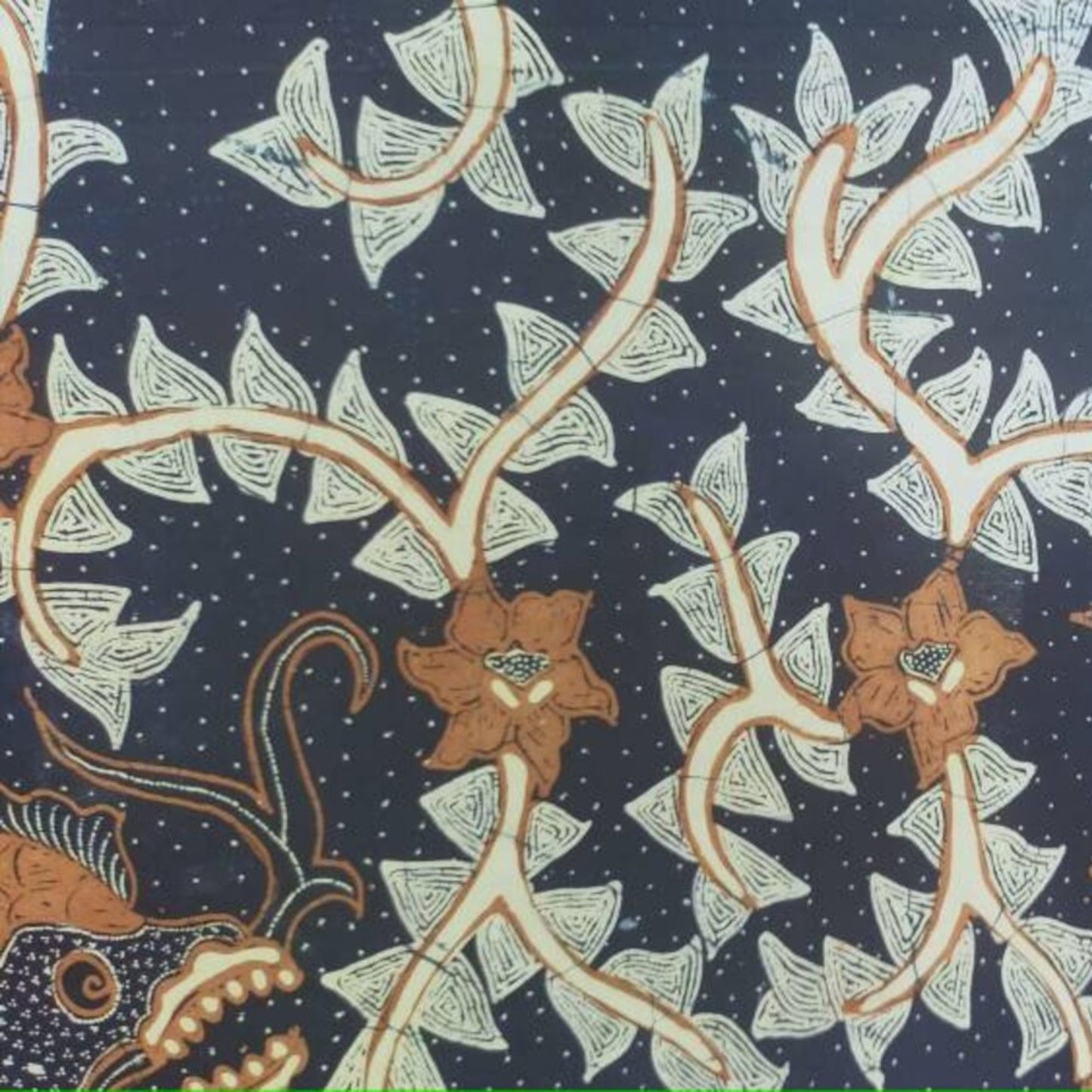 1970s Lokcan Semen Hand Drawn Batik With Fish Motif