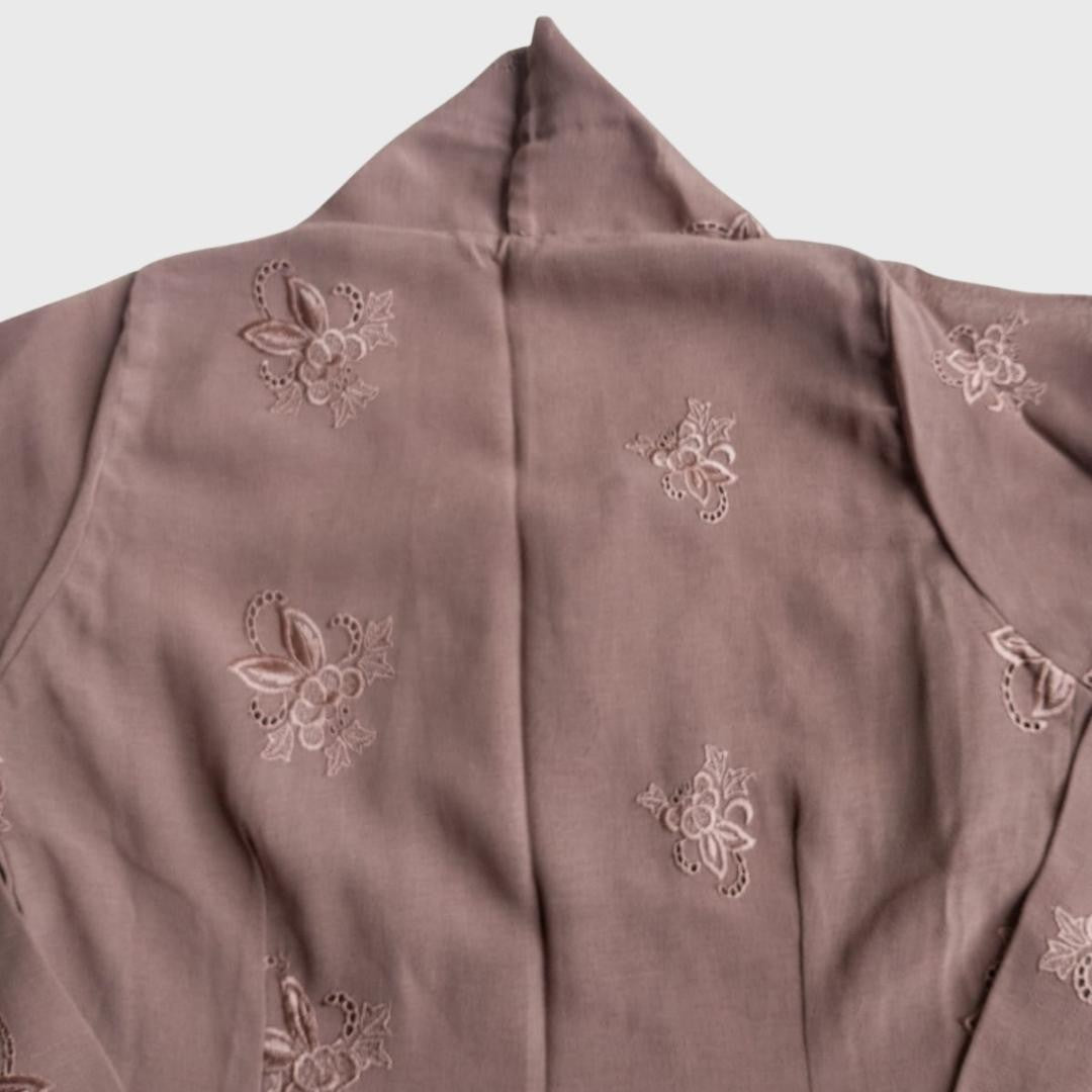 Vintage Brown Sateen Kebaya Kutubaru