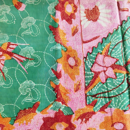Vintage Turquoise Pink Saroong